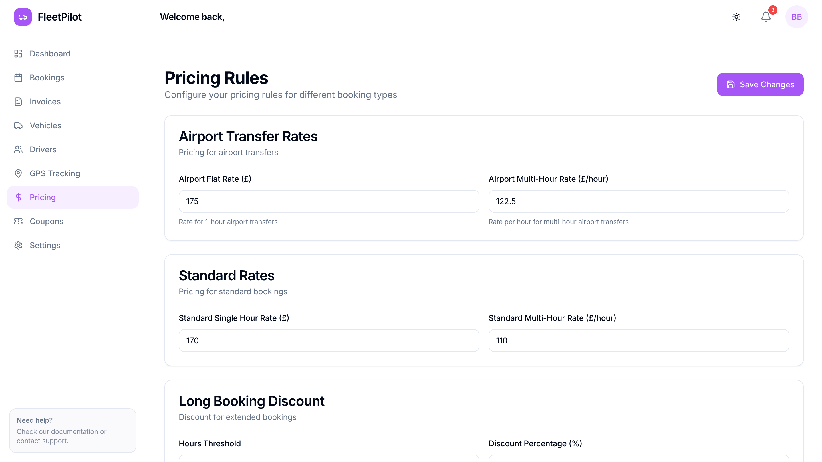 Pricing rules